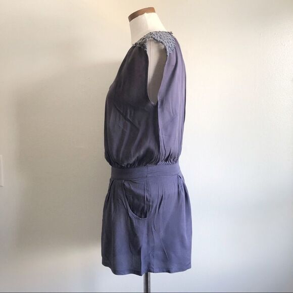 UO Pins & Needles navy blue cap sleeve romper - Picture 4 of 6